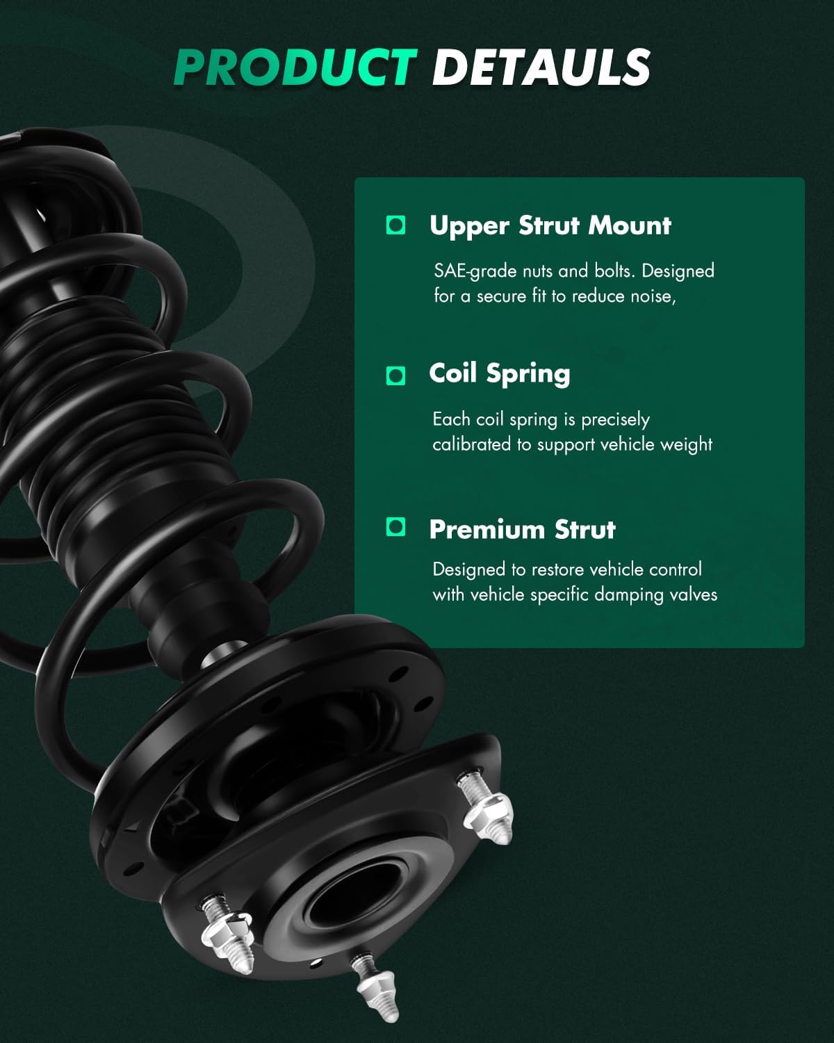 SCITOO Front Complete Struts Spring Assembly Rear Shocks Struts Fits 2004-2006 for Scion xA 2004-2006 for Scion xB Quick Struts 172245 343426 5601 - Set of 4