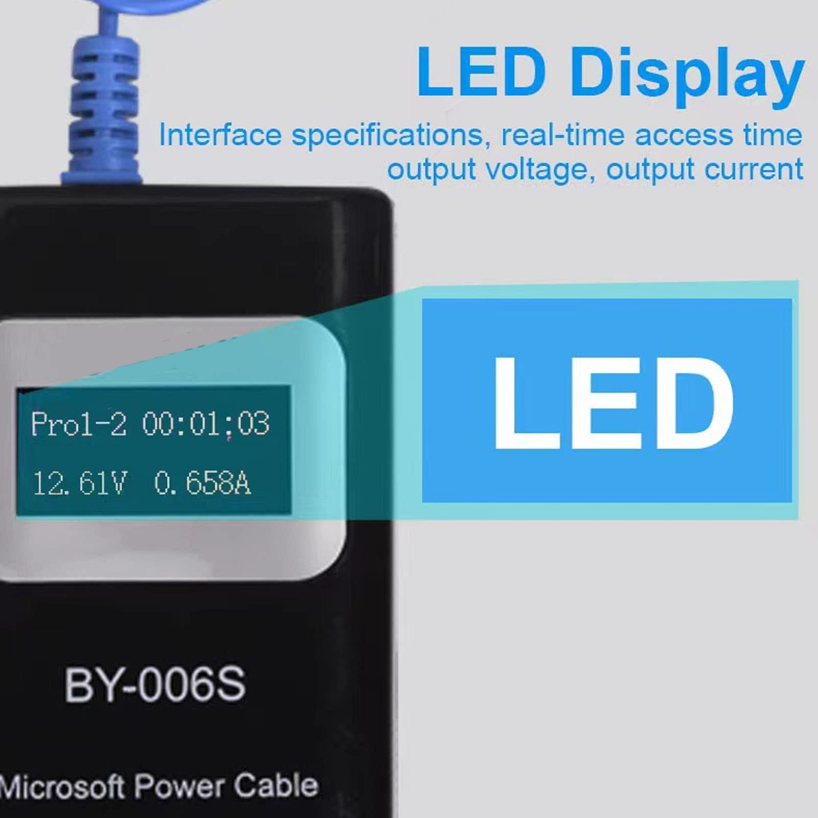 Cocoarm Kabel Rozruchowy z Tworzywa ABS PU, Czerwona miedź Kabel Sterujący Rozruchem z Wyświetlaczem LED Wyjście 2 do 3 urządzeń Wykrywanie Usterek Płyty Głównej w Celu Naprawy Tabletów