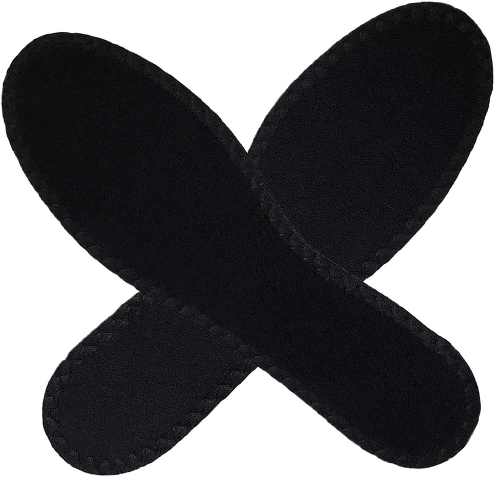 Happystep Terry Insoles, Barefoot Shoe Inserts, Washable and Reusable, 1 Pair Black and 1 Pair White (Men Size 10)