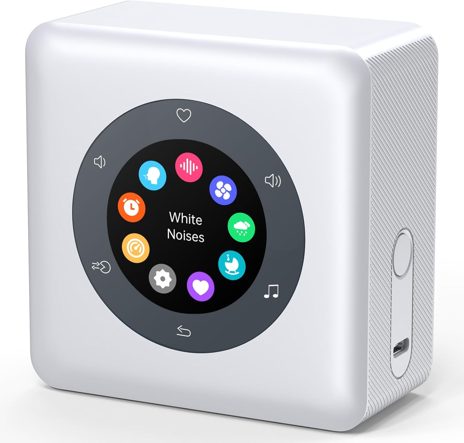 Portable Sound Machine with Clock, Alarm Clock & White Noise & Breathing Exercises, 24 Soothing Sounds,Battery Powered, USB-C, Touch Control, Favorite Setting, Release Stress, Sleep for Adult/Kids