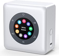 Portable Kids Clocks with Sound Machine, White Noise & Breathing Exercises, Alarm Clock. 24 Soothing Sounds, Sleep Music and Lullabies for Adults/Babies. Home/Bedroom