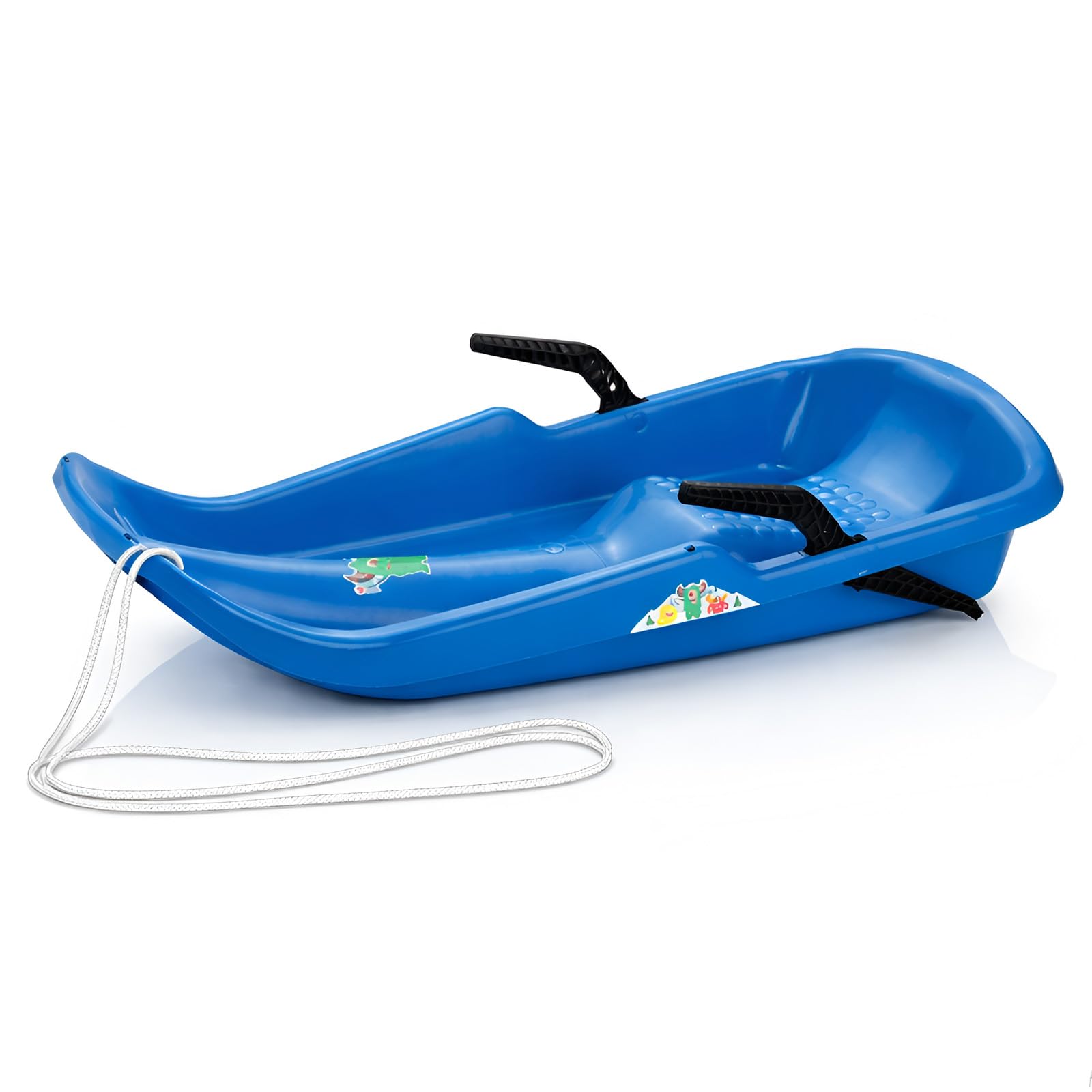 Schlitten Twister mit Bremsen aus Kunststoff 80x39x15 cm – Kinderrodel mit Antirutsch-Sitz, leicht lenkbar, bis 50 kg belastbar, sicherer Bob ab 3 Jahren