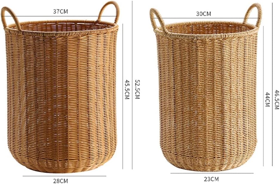 Dirty Clothes Basket Imitation Rattan Dirty Clothes Basket Hotel Bathroom Laundry Basket Dirty Clothes Storage Basket (Braun 37 * 45.5cm)