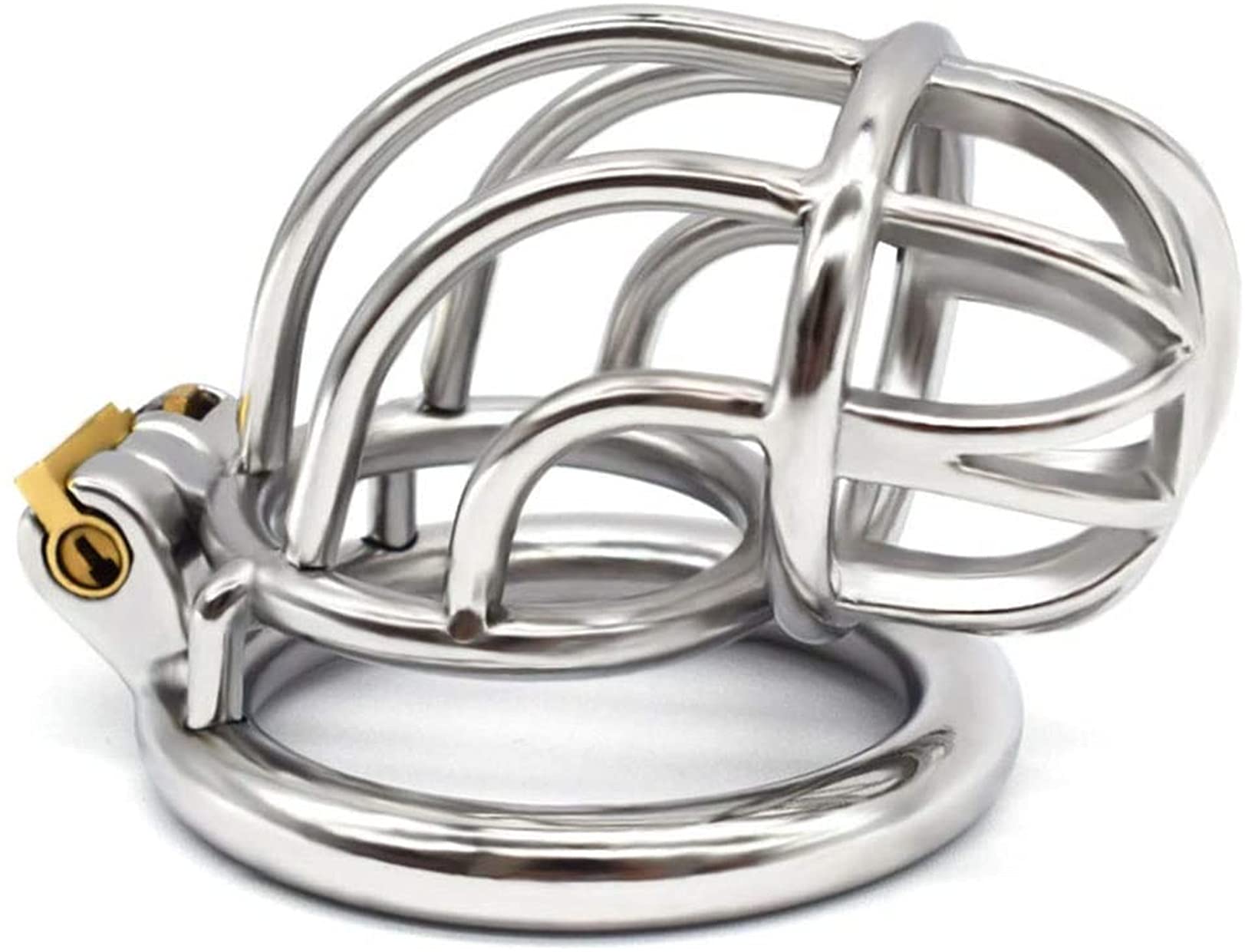 Jaula De Pene Transpirable De Acero Inoxidable, Jaula De Castidad Doblada Antimasturbación, Jaula De Castidad De Metal BDSM, Jaula De Castidad Fetiche, Bloqueo De Pene