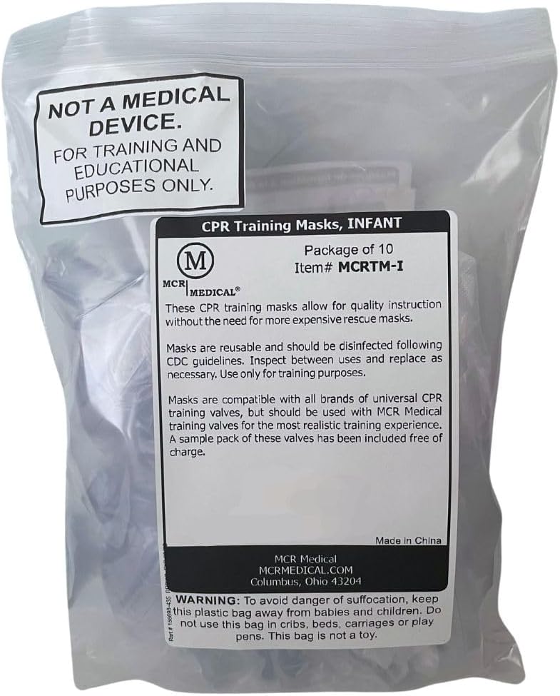 MCR Medical Pack of 1 INFANT Training CPR Rescue Masks, Valves
