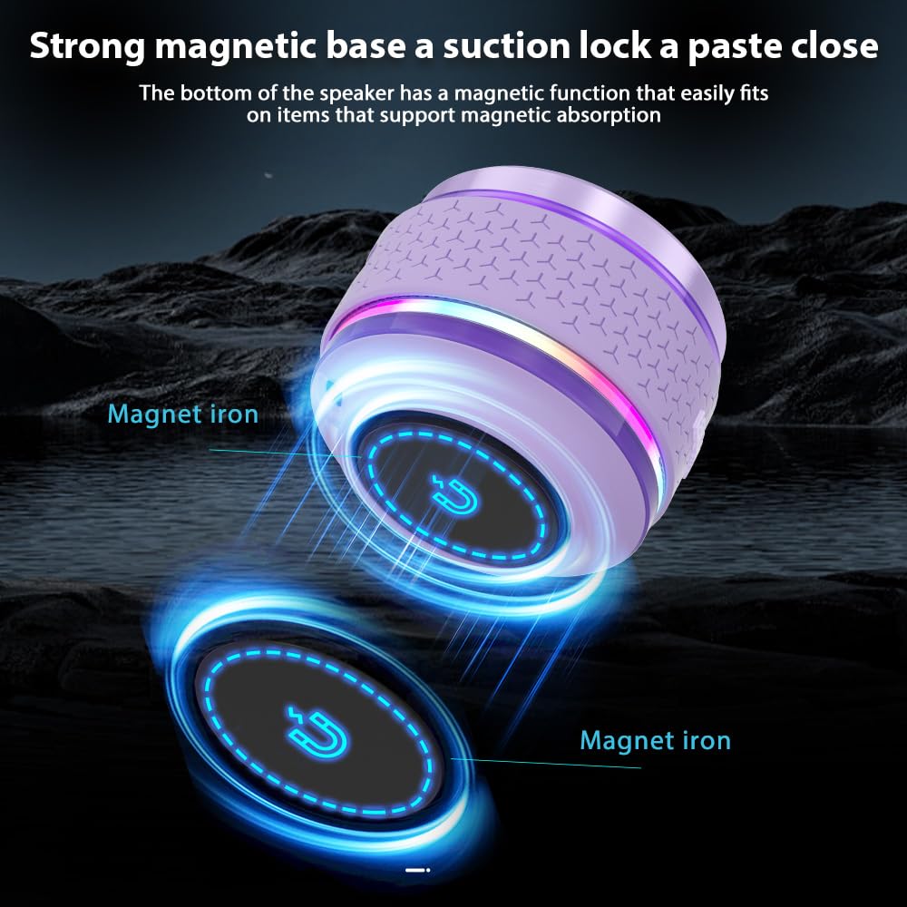 Altoparlante Wireless a conduzione ossea Mini Cassa di risonanza Portatile e compatta con Funzione di adsorbimento Magnetico Altoparlante BT Effetti di Luce al Neon a Colori RGB Lettore