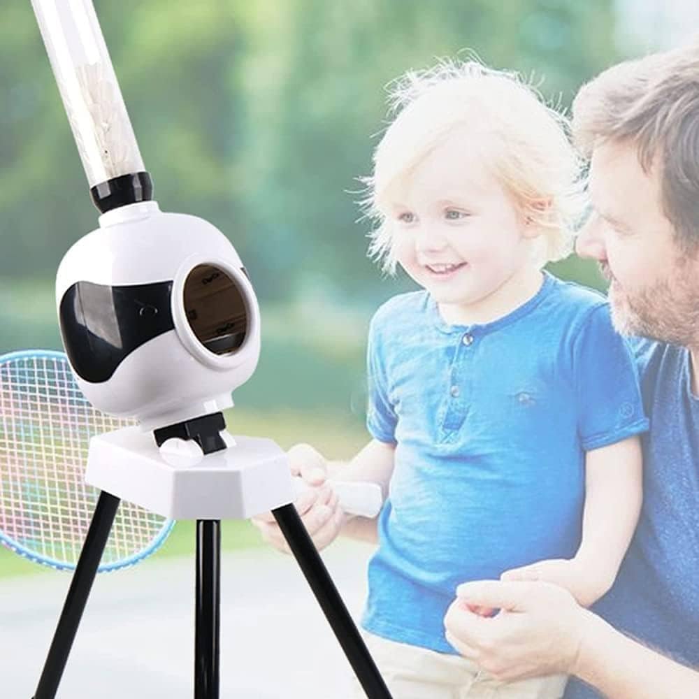 Badminton Machine Portable Badminton Serve Machine, Automatic Shuttlecock Launcher Badminton Robot Shooting Machine Badminton Training Machine Automatic Badminton Pitching Machine for Indoor & Outdoor