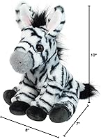 Vista 5 de Douglas Zadie - Peluche de cebra suave, 10 pulgadas