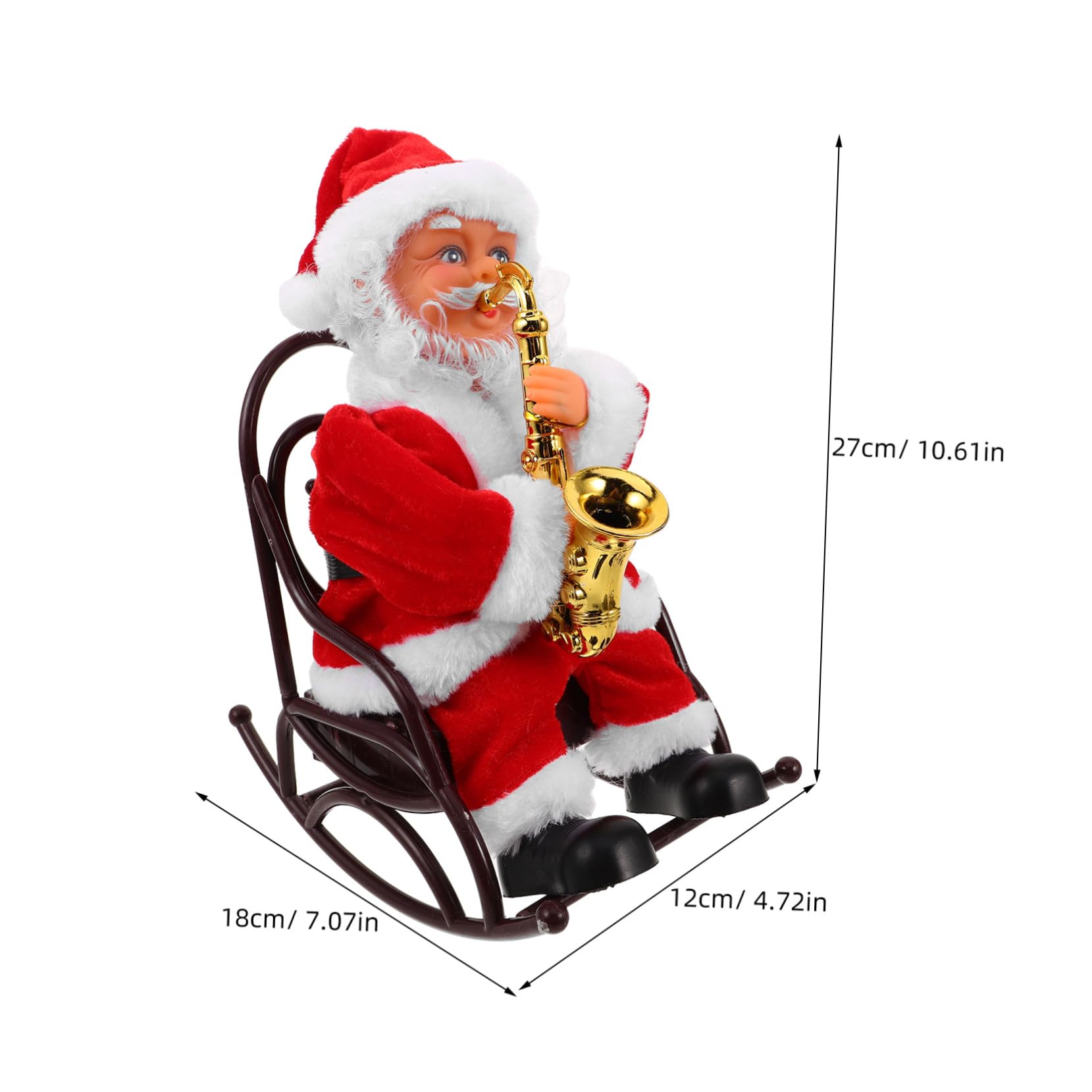 BESPORTBLE Juguete de Papá Noel Eléctrico con Música y Sazón Pequeño Muñeco Decorativo para Fiestas de Navidad Hogar y Juguetes Creativos de Temporada