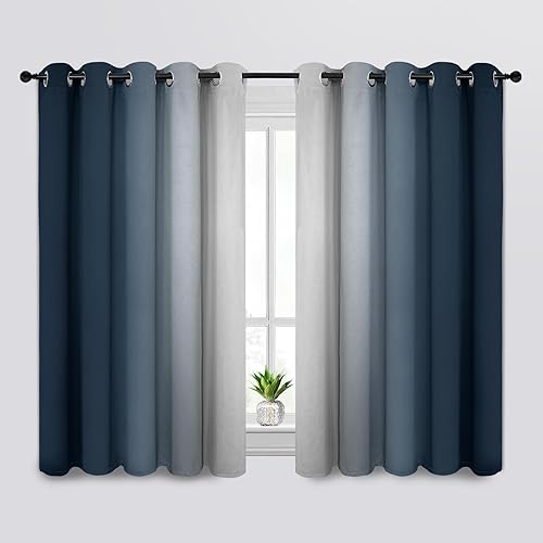 Miniatura 9 de SimpleHome Cortinas con degradado de oscurecimiento de habitación para dormitorio, gradiente de negro a gris y blanco, bloqueo de luz, con
