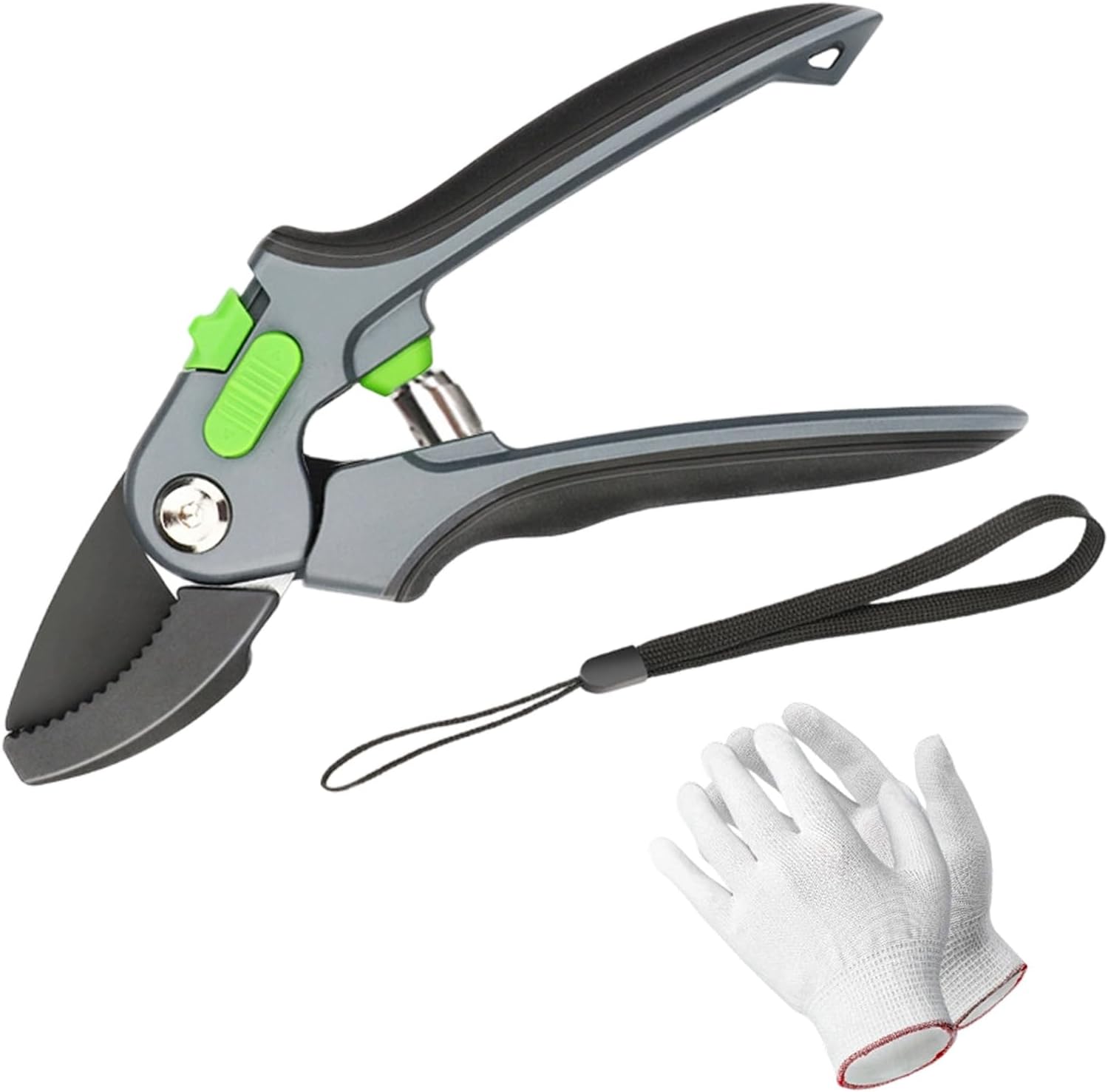 High Performance Pruning Shears Anvil Ratchet 215 mm Wood 35 mm SK5 Blade, Cutting Diameter for Fresh Wood, Bypass Vine Shears, Rose Shears, Plant Shears, Flower Shears