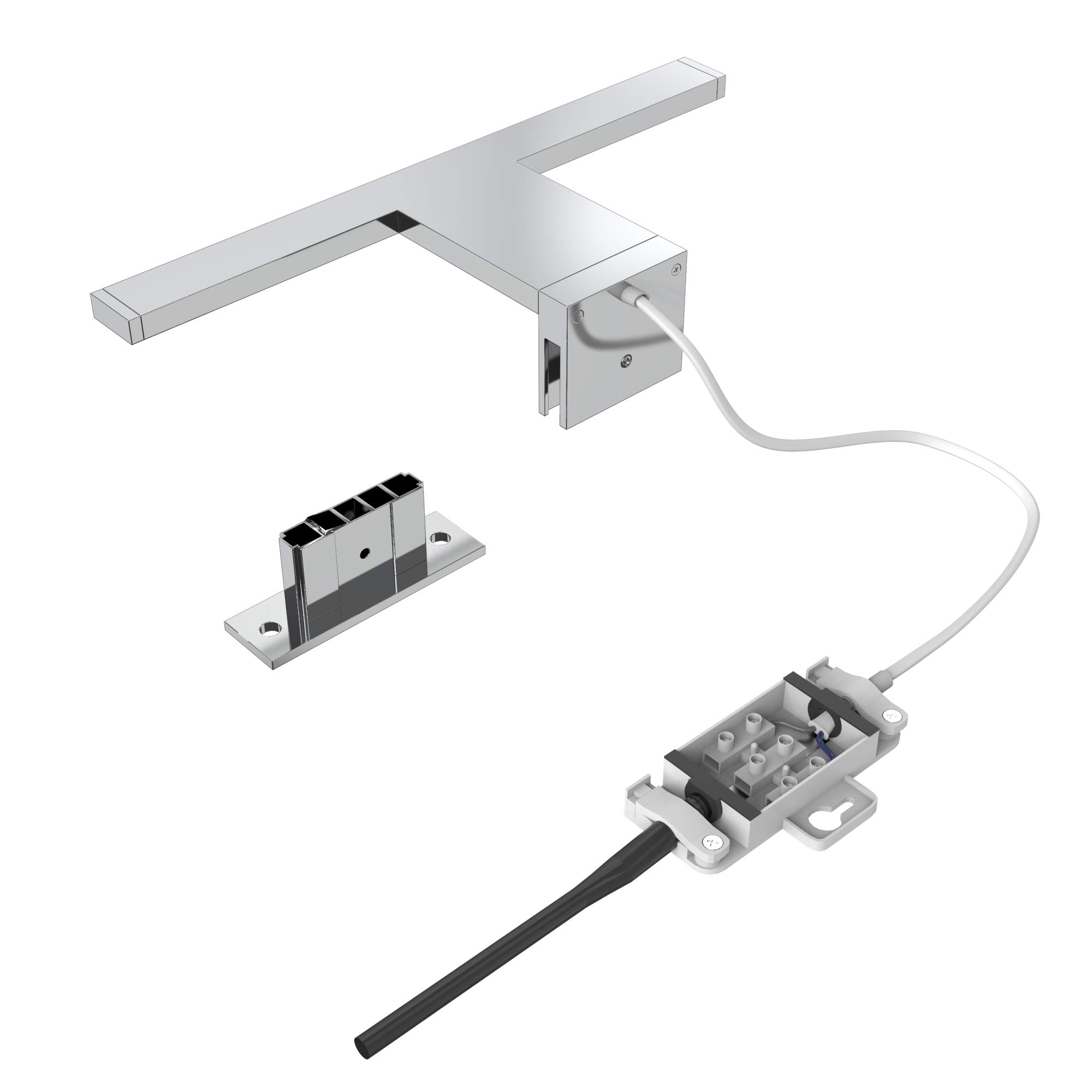 B.K.Licht - Lámpara Espejo de Baño LED IP44, 5W 230V, Pinza + Armario, Blanco Frío 4000k 650lm, 30x10.3x3.6 cm, Aplique Espejo Baño, Apliques Espejo De Baño, Luz Espejo Baño, Cromo