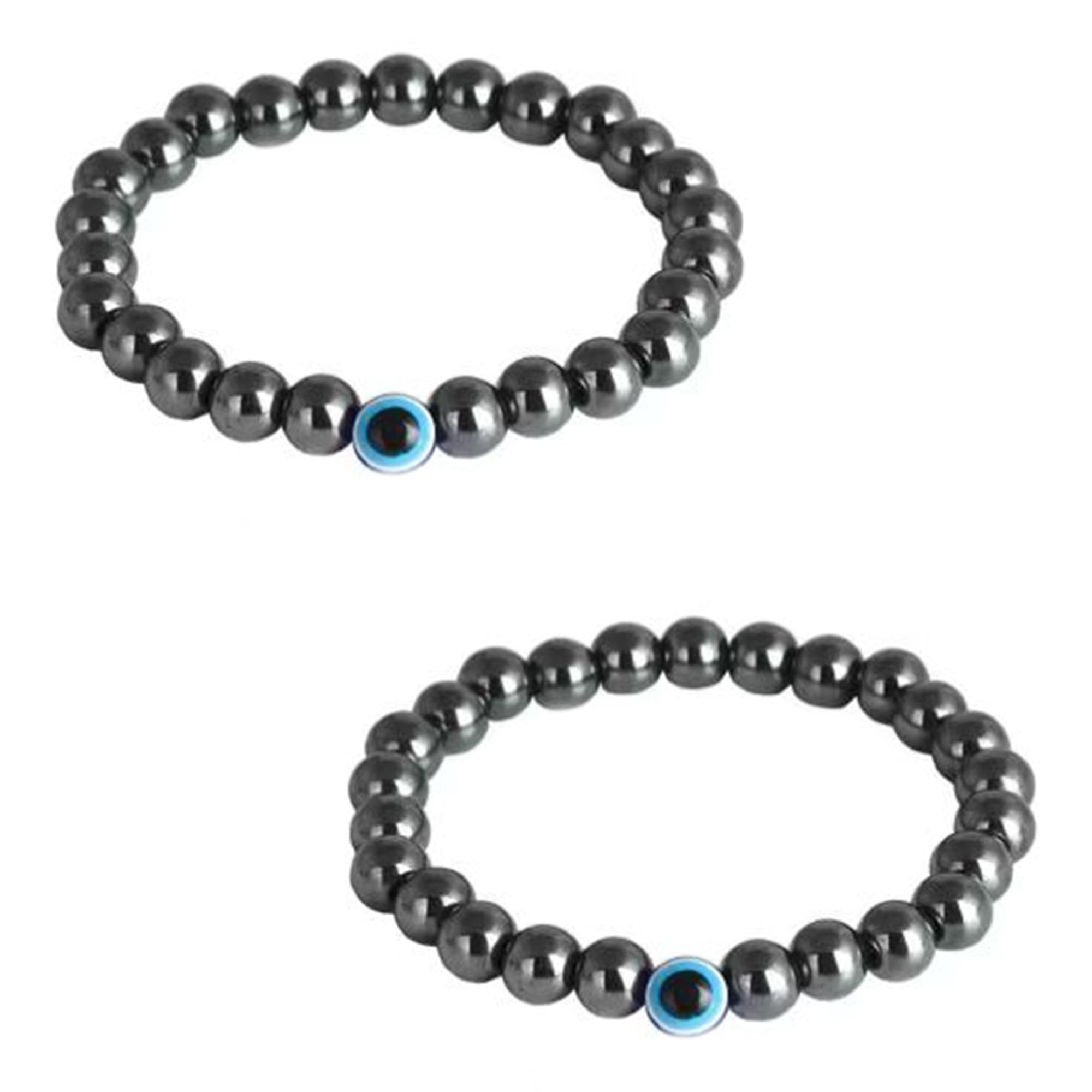 Honbon Beautiful Black Tourmaline Beads Natural Healing Lava Gemstone Evil Eyes Threaded Bracelet,Friendship Band for Women and Men(Pack of 2) Skin Friendly Nazar Bracelet (B0CG4J8JK7) Amazon Price History, Amazon Price Tracker