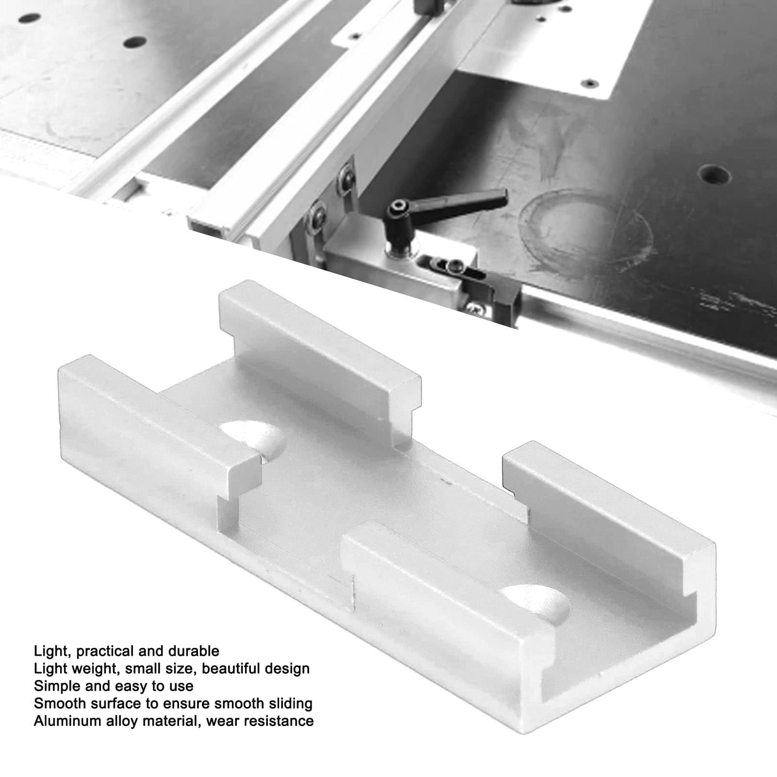 Zerodis Pince de rail en T, 4 pièces de croisement de rail en T en aluminium pour le bricolage (Argent)