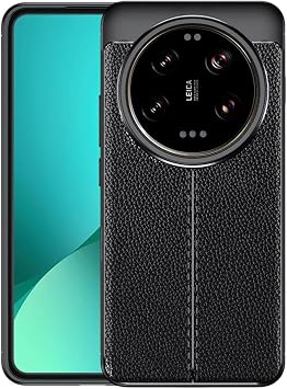 Microcase Xiaomi 14 Ultra Leather Serisi Deri Efekt Silikon K l f - Siyah Al3337