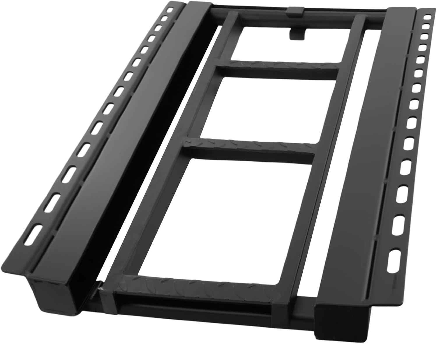 3-Rung Retractable Truck Bed Ladder - Heavy Duty Steel Truck Bed Step for Flatbeds, Dump Trucks & Trailers - Black Powder Coated, 32.5-Inch Extension, Bolt/Weld-On