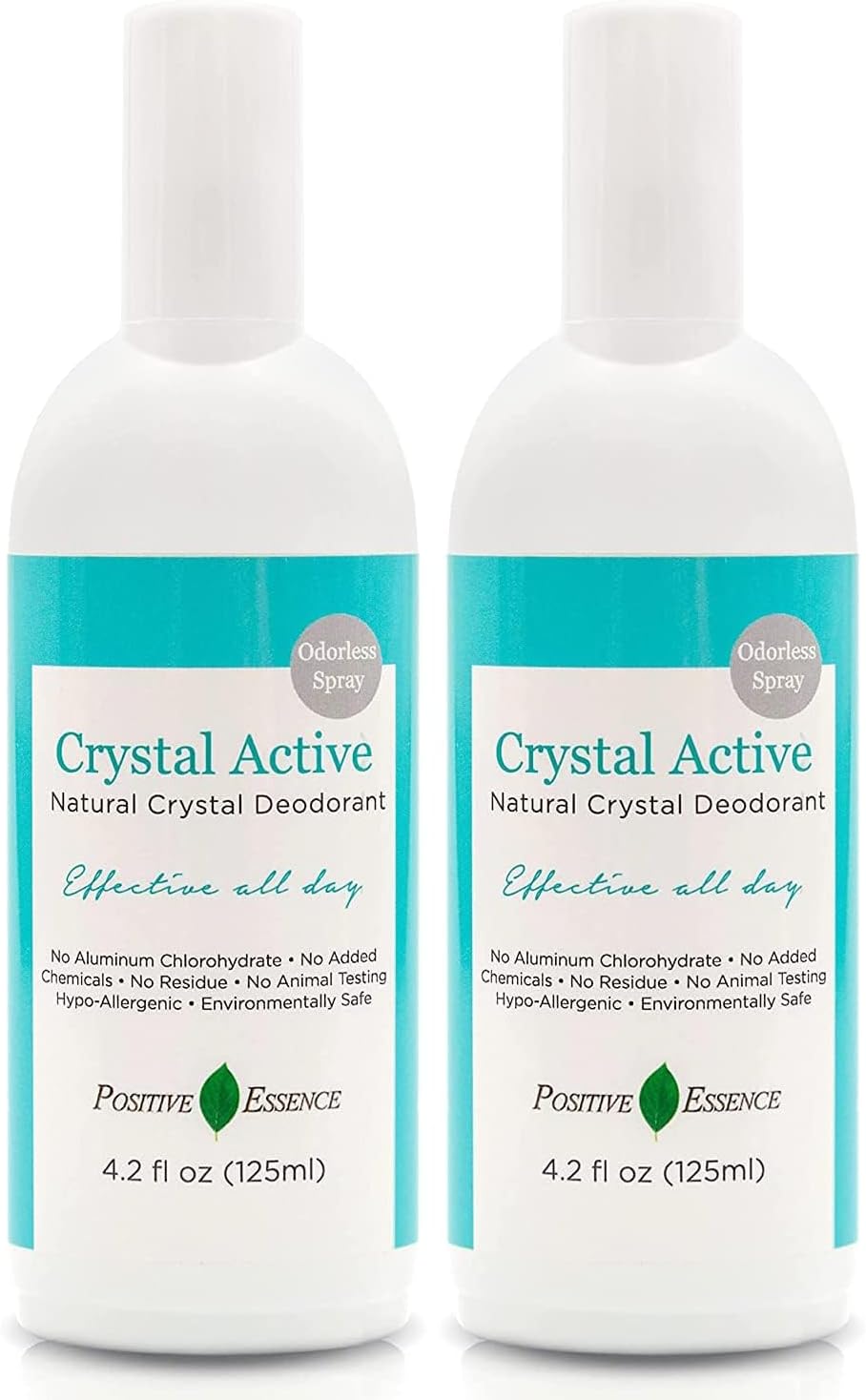Thai Mineral Crystal Deodorant Spray (125 mL, 2 Pack) – Unscented All Natural Deodorant for Women & Men, Odorless, Free From Aluminum Chlorohydrate
