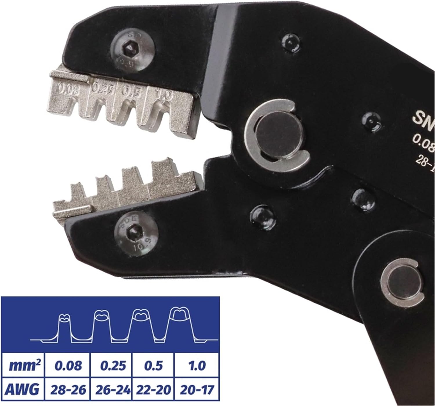 Crimping Tools SN-2549S For PH2.0/XH2.54/2.8/3.0/3.96/KF2510/JST Terminal AWG 28-18 (0.08-1.0mm²) Wire Ratcheting Pliers(SN-2549S)