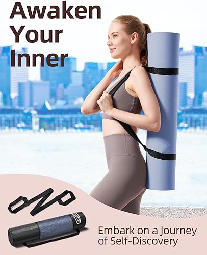 Miniatura 6 de YOTTOY Tapete de yoga, 72 x 32 x 13 pulgadas, extra ancho, antideslizante, para ejercicio, fitness, yoga, tapete ecológico de TPE para mujeres y