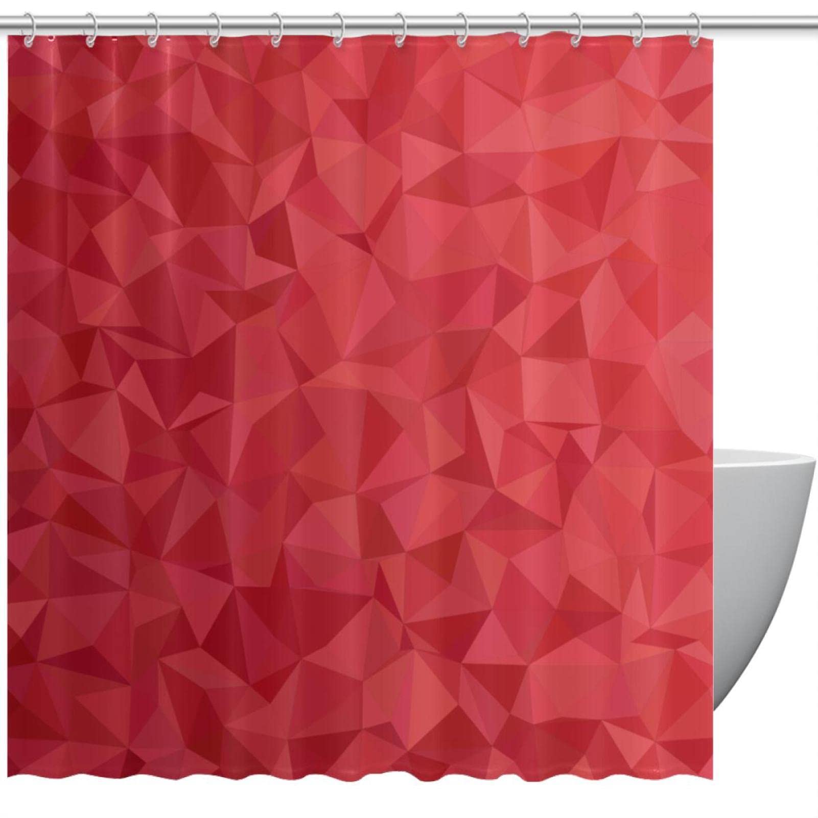 Rideau de douche pastèque rouge imperméable 72x72 cm avec motif géométrique abstrait