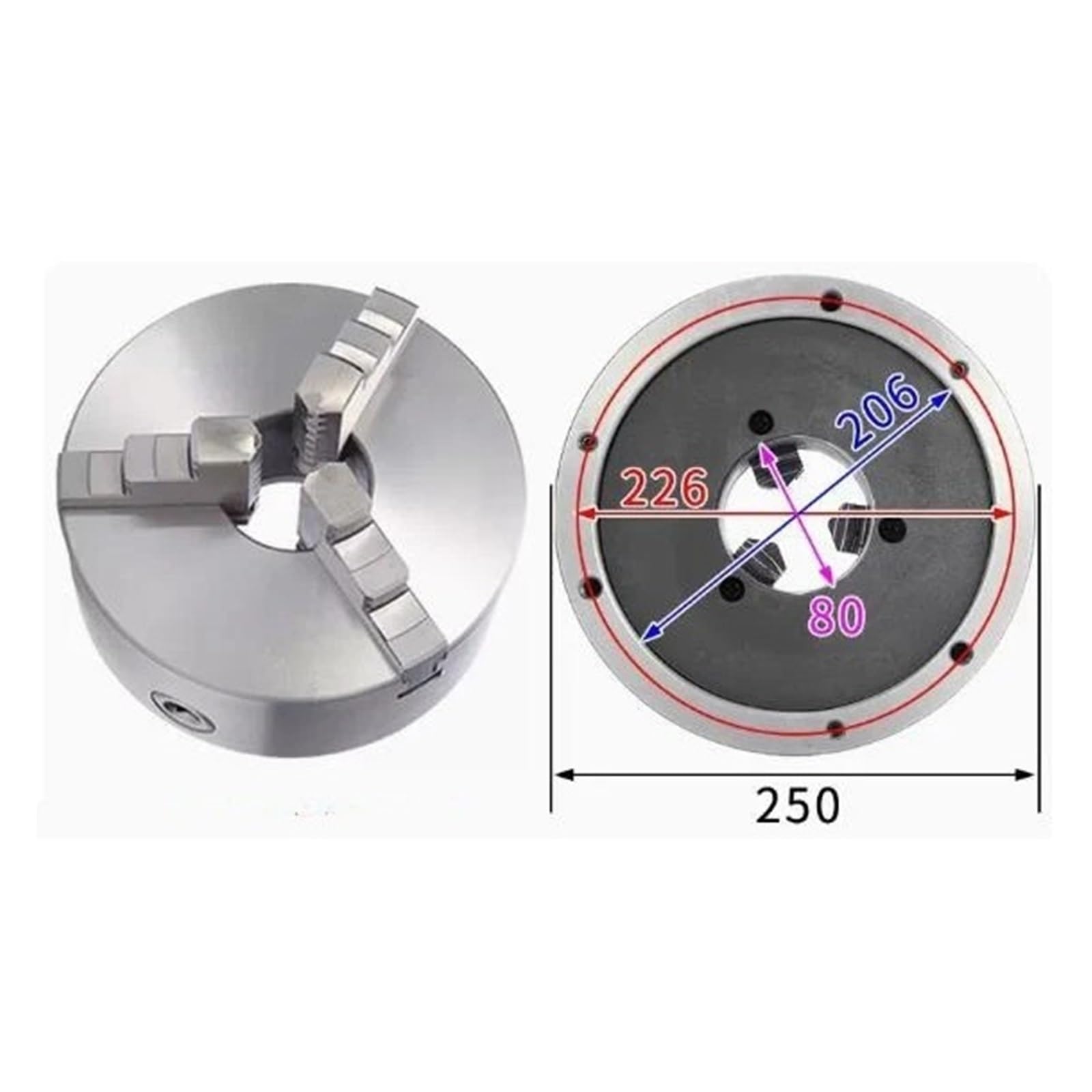 Uchwyt tokarski 250 mm 3-szczękowy samocentrujący uchwyt K11-250 uchwyt ręczny uchwyt spiralny metalowa tokarka do tokarki stołowej