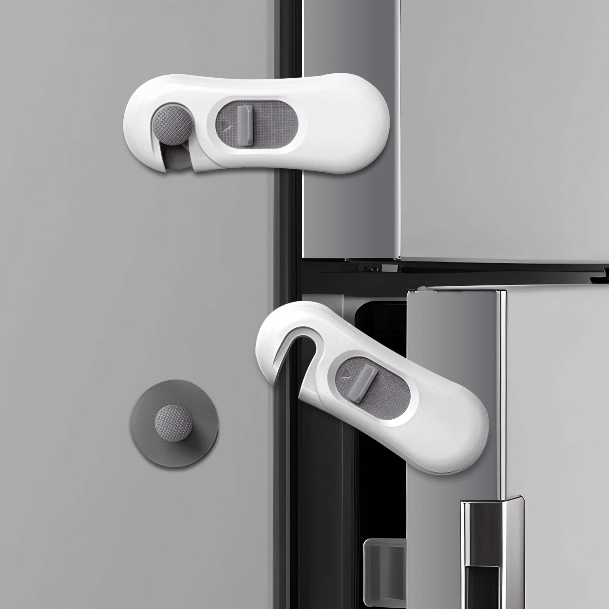 5-Pack Child Proof Refrigerator Lock with 3M Adhesive, Baby Child Safety Cabinet Locks, Kids Safety Fridge Locks for Oven Drawers Freezer Door Latches