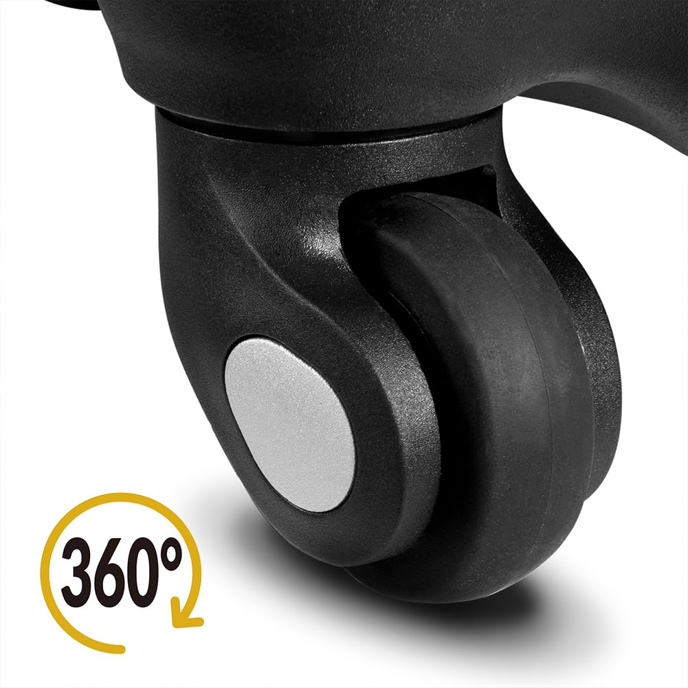 Set 3 Valigie Rigide in ABS, Valigia M-L-XL e Beauty Case, Manico Telescopico e Ruote Easy Roll, Lucchetto Serratura a Codice, Trolley Resistenti da Viaggio, Bagaglio a Mano (3 + 1 Nero)