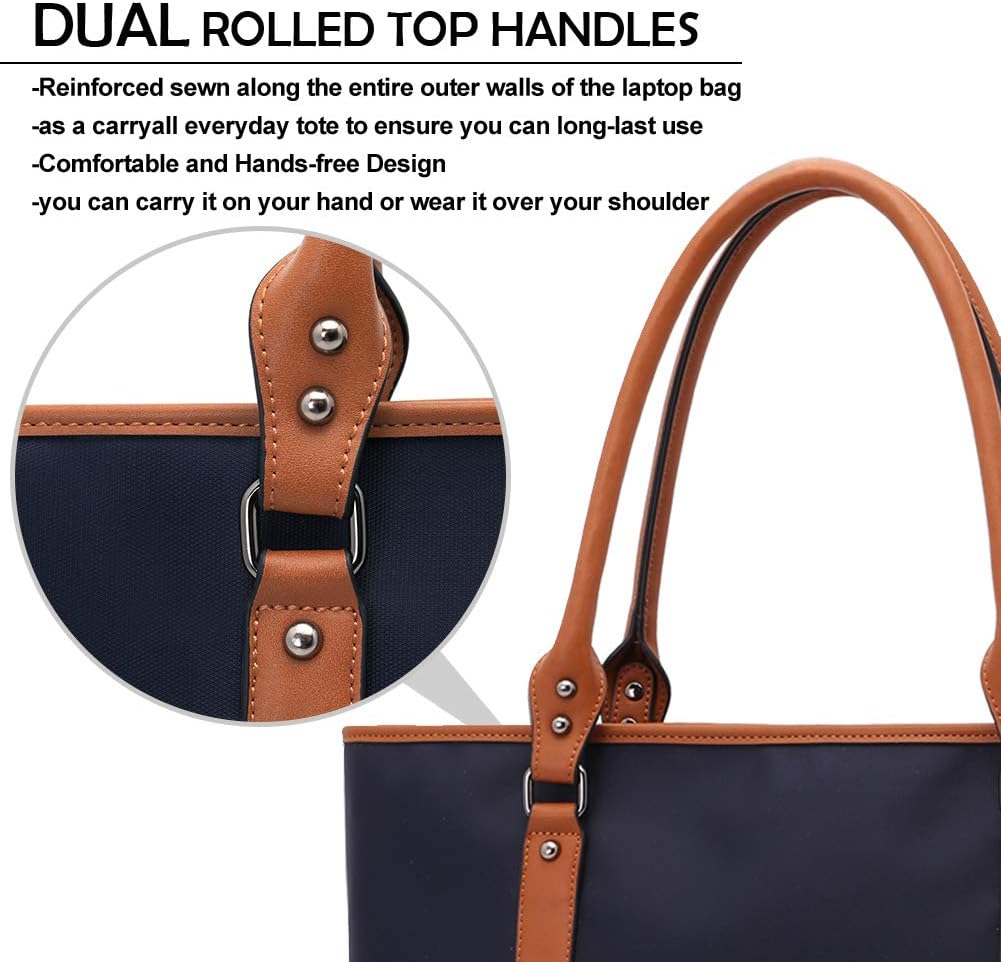 Buу 1 gеt 1 🔥 Laptop Bag 15.6 17 Inch Laptop Bag for Women Nylon Work Tote Bag Water-repellent Briefcase Large Teacher Bag Lightweight School Bags for College Students Office Ladies