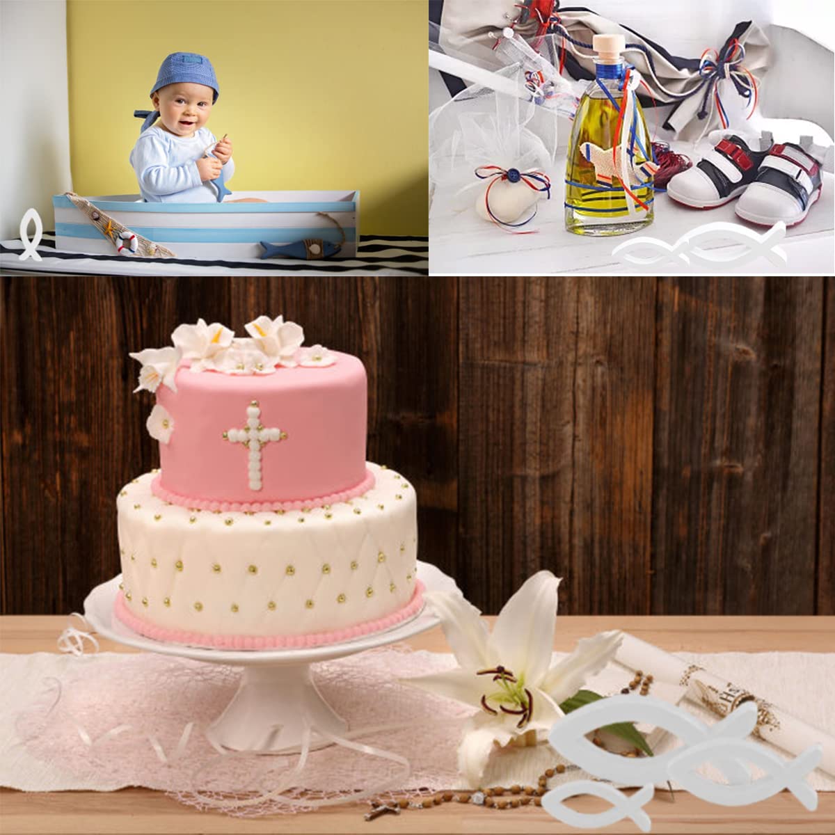 90 Pièces Poissons Bois Déco Poisson Croix Colombe Ange Calice