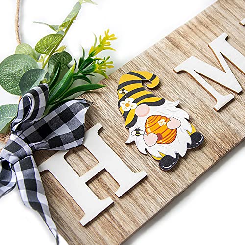 Interchangeable Gnome Home Sign Gnomes Welcome Wreath Seasonal Decor With Holiday Icons Pieces For Porch Front Door Housewarming Gift Rustic Farmhouse Home Wall Hanger Decorations 12" #TOP2