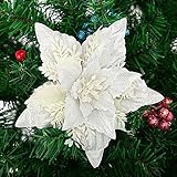 Photo Gallery hanobc 10 fiori di stella di natale glitterati con clip da 16,3 cm in seta a forma di stella di natale, decorazioni per albero di natale, fiori di natale artificiali bianchi per artigianato ghirlanda Photo Gallery hanobc 10 fiori di stella di natale glitterati con clip da 16,3 cm in seta a forma di stella di natale, decorazioni per albero di natale, fiori di natale artificiali bianchi per artigianato ghirlanda