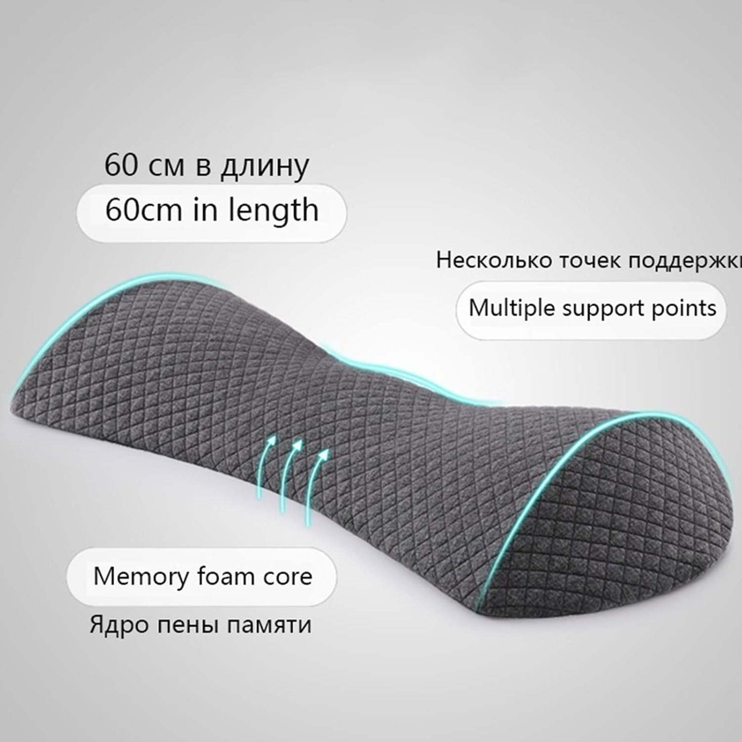 Lumbar Pillows Memory Foam Pillow Ladies Body Support Lumbar Pillow Orthopedic Side Sleeping Pillow Back Massage Pad Bedding Sleep image 3