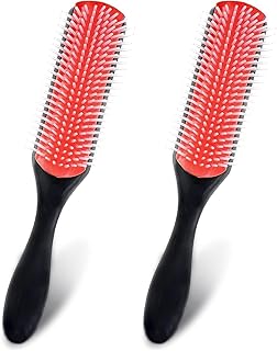 Hair Styling Brush Nylon Bristles Lined with Anti-Static Rubber Hair Brush for Sectioning Hair for Beautiful Volume, Volume, Defining Curls, Air Drying, Styling, Detangling (Pack of 2)