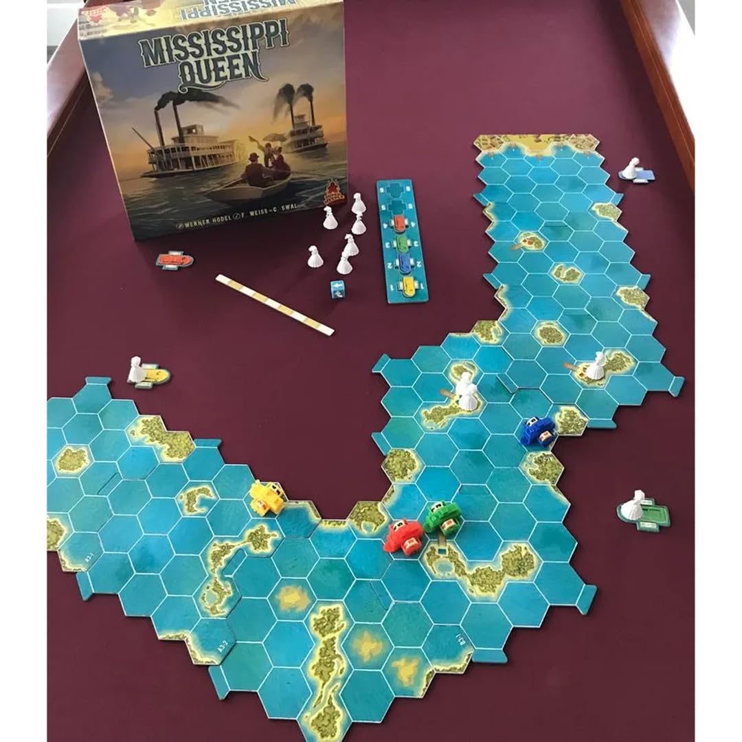 Keep Exploring Games | Mississippi Queen | Gra Planszowa, Samodzielna Gra Strategiczna O Wyścigach Rzecznych, Edycja Deluxe, Zawiera The Black Rose Expansion | 2-6 Graczy | 40-60 Min