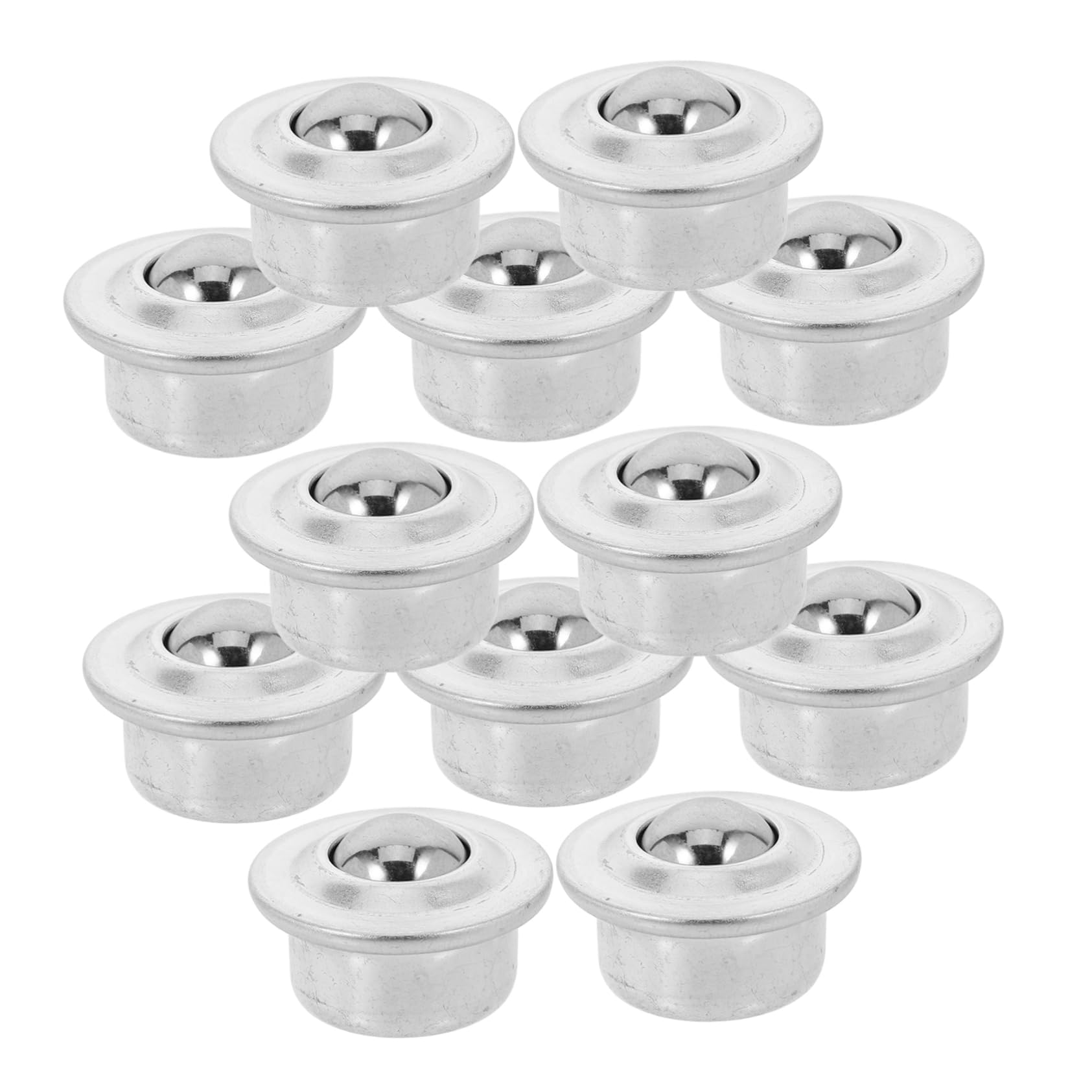 TIDTALEO 12pcs Heavy Duty Caster Wheel Metal Ball Bearings Mounted Rotation Ball Rollers Transfer Bearings