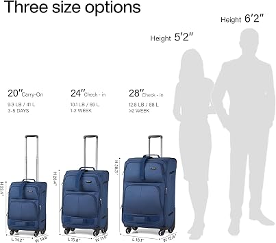 Hanke 2 Piece Softside Expandable Luggage Sets with Spinner Wheels