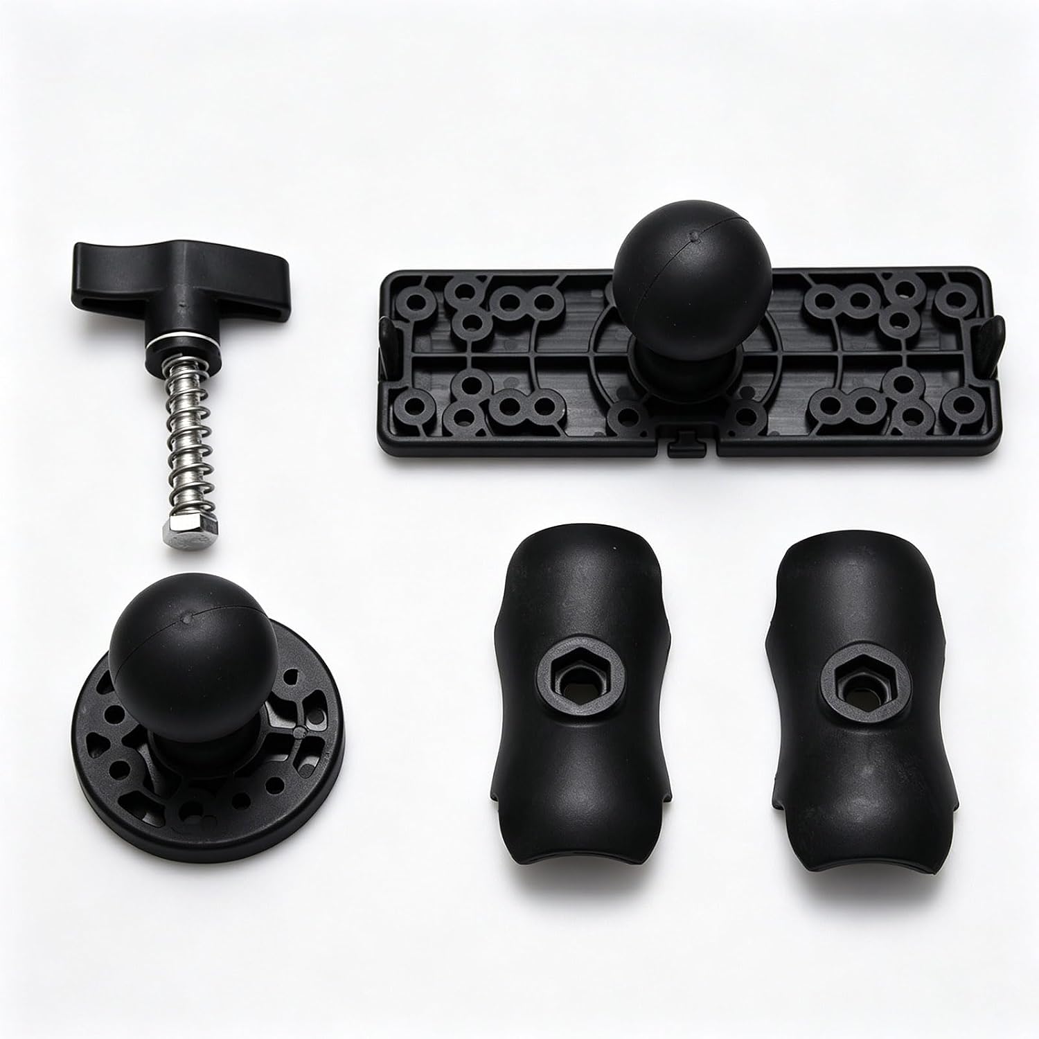 Universal Fish Finder Mount, Adjustable Dual Ball Head Holder with Quick Release Base for Marine Electronics and Navigation Displays US