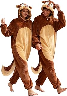 Squirrel Onesie Pajamas Adult Squirrel Costume Christmas Cosplay Costume Women Men