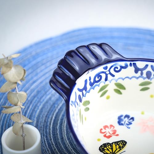 Miniatura 8 de Molde vintage para tartas con diseño de mariposa y flores, utensilios de cerámica con forma de pollo, cacerola para hornear, moldes para lasaña,