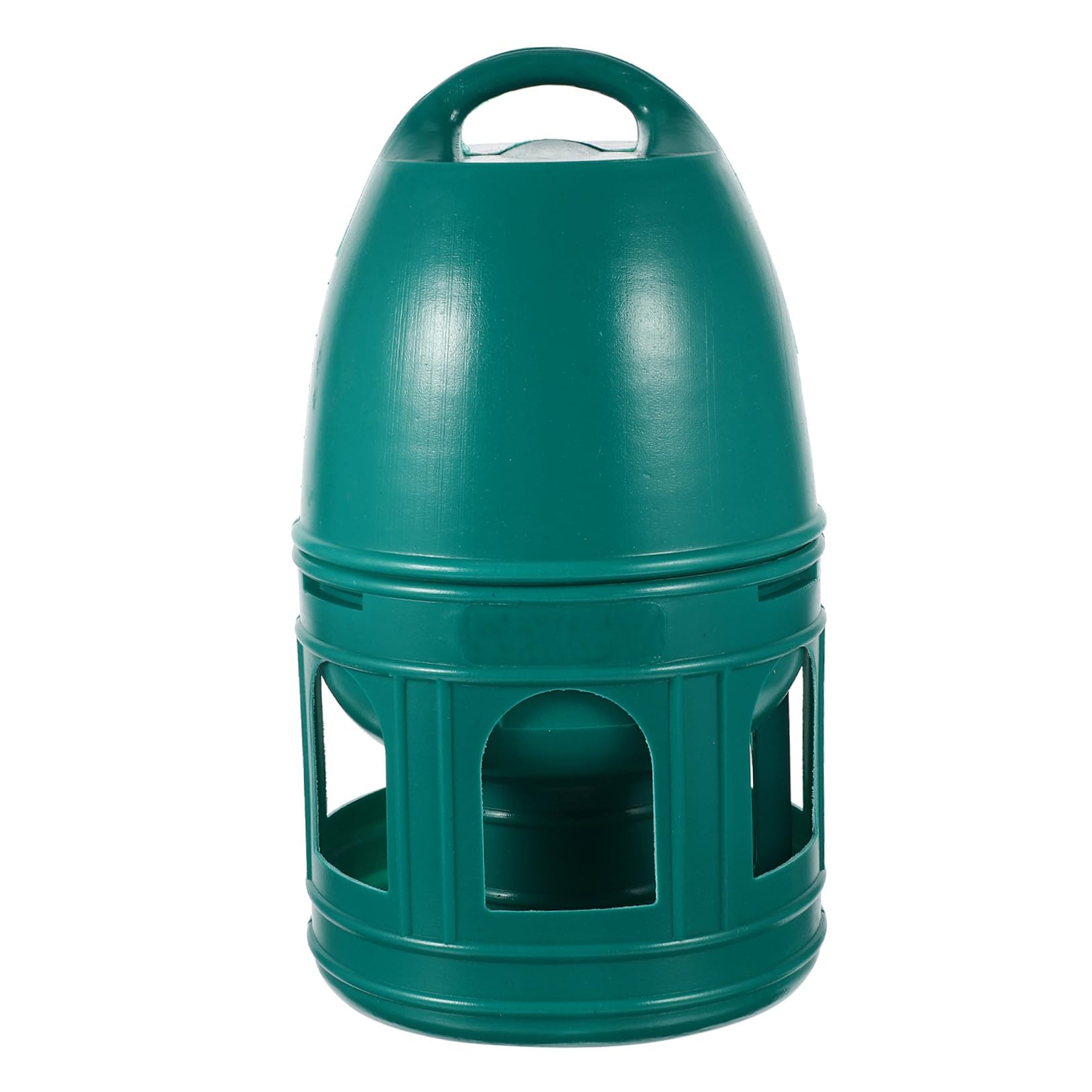 Bebedero para Pájaros Domésticos de Plástico Verde de 3l Diseño Redondo Portátil y Removible Adecuado para Tiendas de Mascotas y Zoológicos