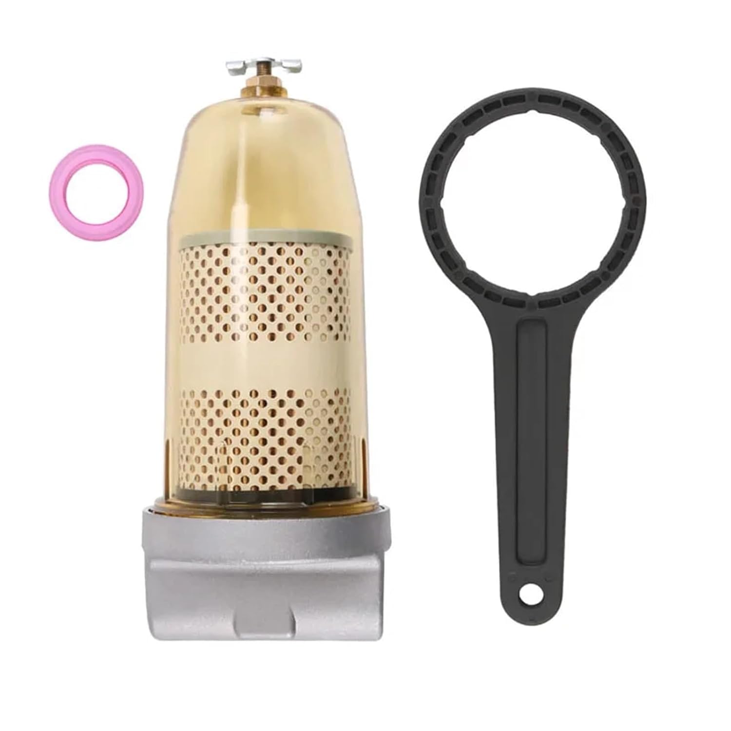 Car Fuel Water Sensor Fuel Tank Filter Assembly 496 Water Separator 30 Micron Max 25 Gpm 150 Psi with 2 Pcs Filters B10-AL-(B10-AL)