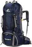 60L Waterproof Lightweight Hiking Backpack with Rain Cover, Outdoor Sport Travel Daypack for Climbing Camping Touring