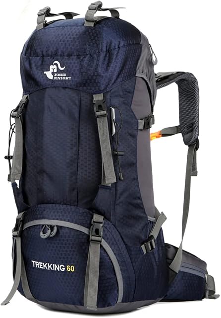 60L Waterproof Lightweight Hiking Backpack with Rain Cover, Outdoor Sport Travel Daypack for Climbing Camping Touring