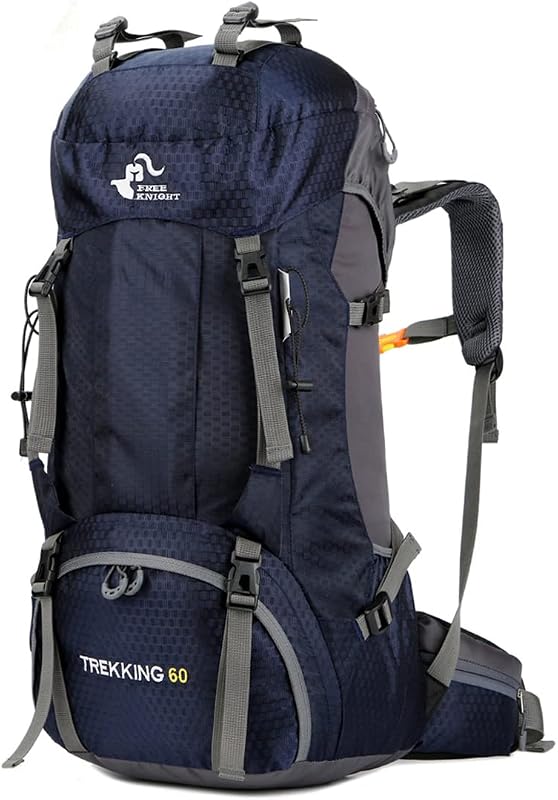 Bseash Mochila Impermeable para Acampar y Senderismo de 60 L con Cubierta para la Lluvia, Mochila Grande para Viajes y Deportes al Aire Libre para Escalar