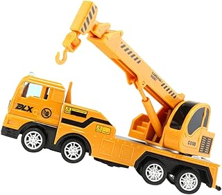 BESPORTBLE Crane Model Rubber Tractor Model Rubber Crane Model Simulation Crane Engineering Vehicle Excavator Digging Baby Orange Tractor Model Crane Model Tractor Model