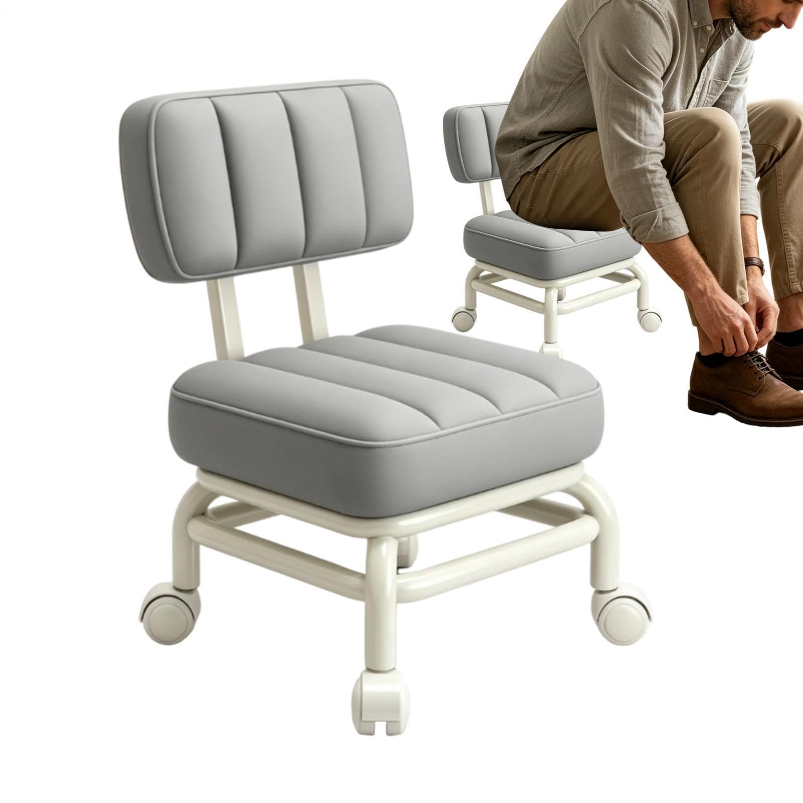 Sgabello a rotelle basso, impermeabile, girevole a 360 gradi, con spessore