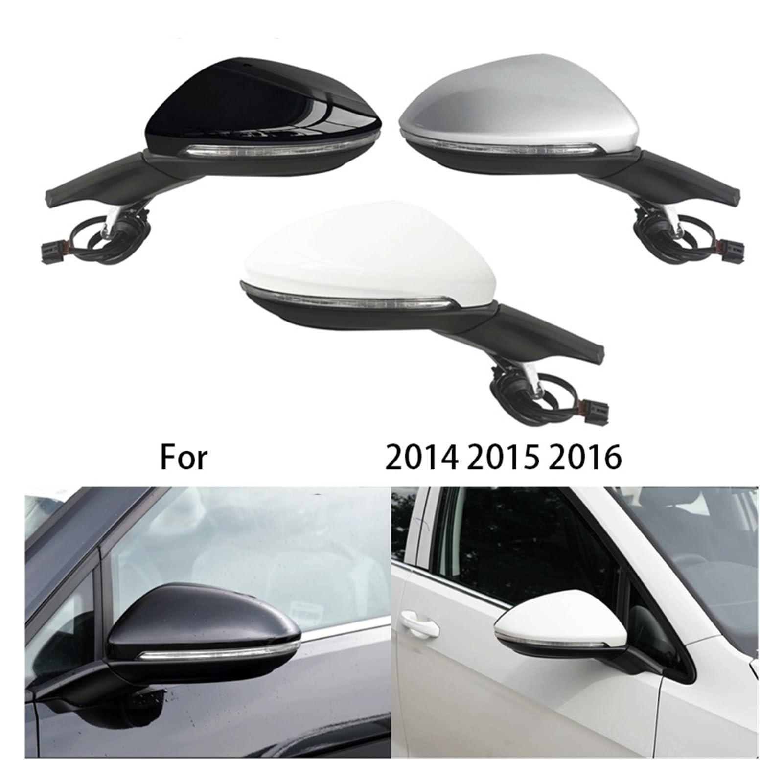 Retroviseur Complet Pour VW Pour Golf 7 Pour MK7 14-16 Voiture Électrique Rétroviseur Pliant Assemblage Réglage Électrique Automatique Miroir Chauffant 5GG857507A Rétroviseurs Extérieurs (Size : D 6