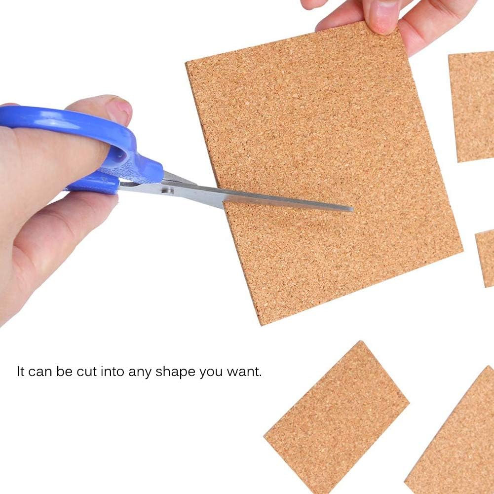 40 Pcs Square Self-Adhesive Cork Sheets,4"x 4" Cork Mats Backing Sheets Mini Wall Cork Tiles for Heat Resistant Coasters and DIY Crafts Supplies - Image 6