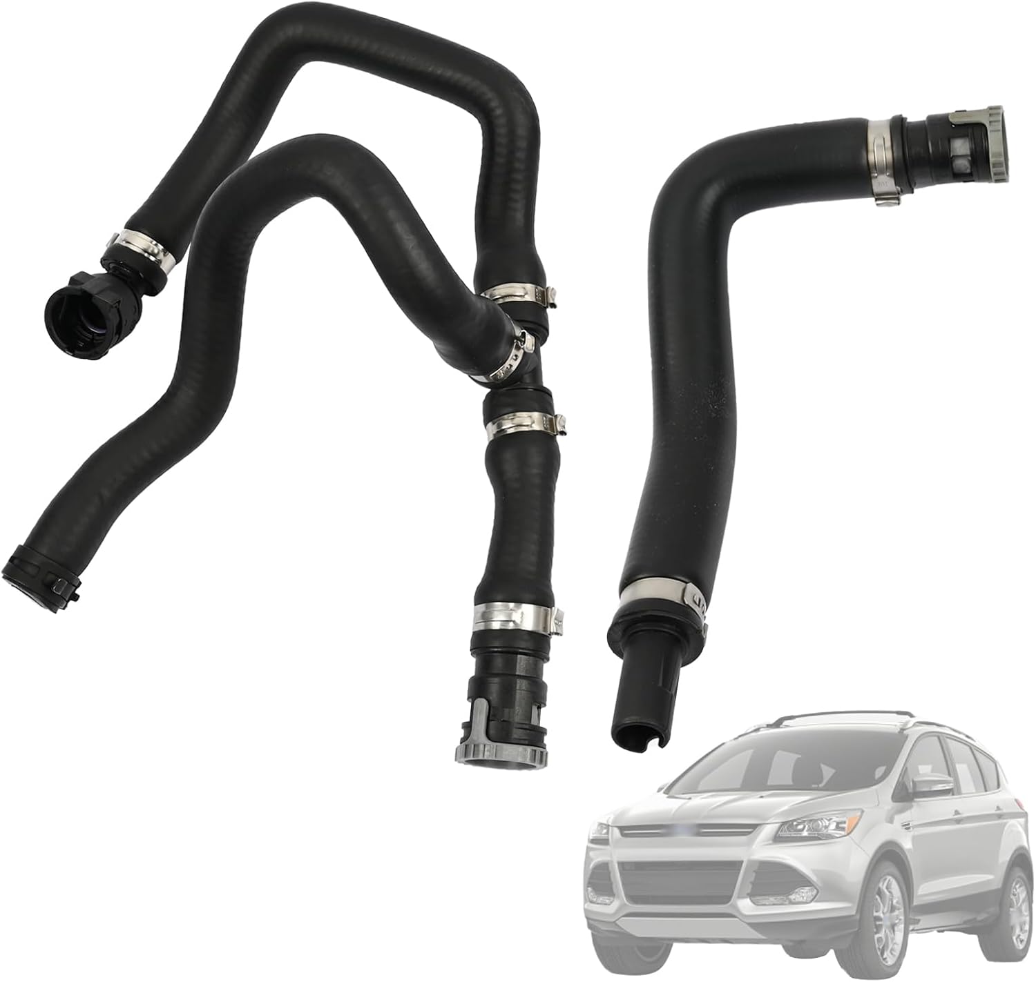 Inlet and Outlet HVAC Heater Hose Fit for Ford Escape 2013-2019 For Lincoln MKC 2017-2019# CV6Z-18472-T CV6Z-18472-W Water Heater Hose