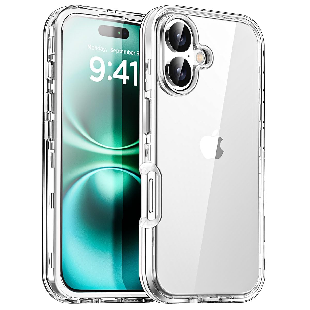 AICase for iPhone 16 Plus Clear Case(6.7"),Heavy Duty Drop Protection Full Body Rugged Shockproof/Dust Proof 3-Layer Military Protective Tough Durable